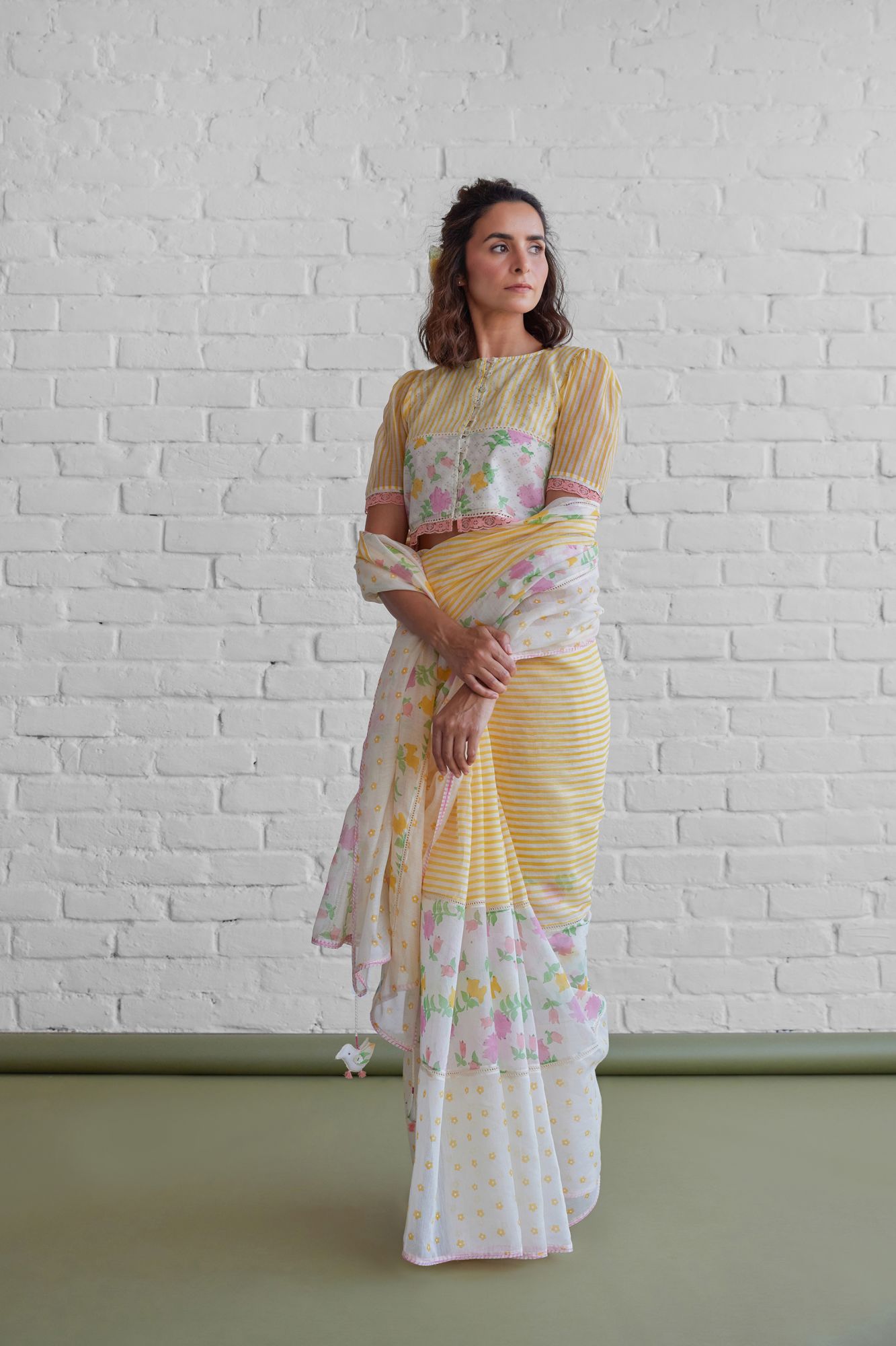 Camelia Chanderi Block Printed Saree