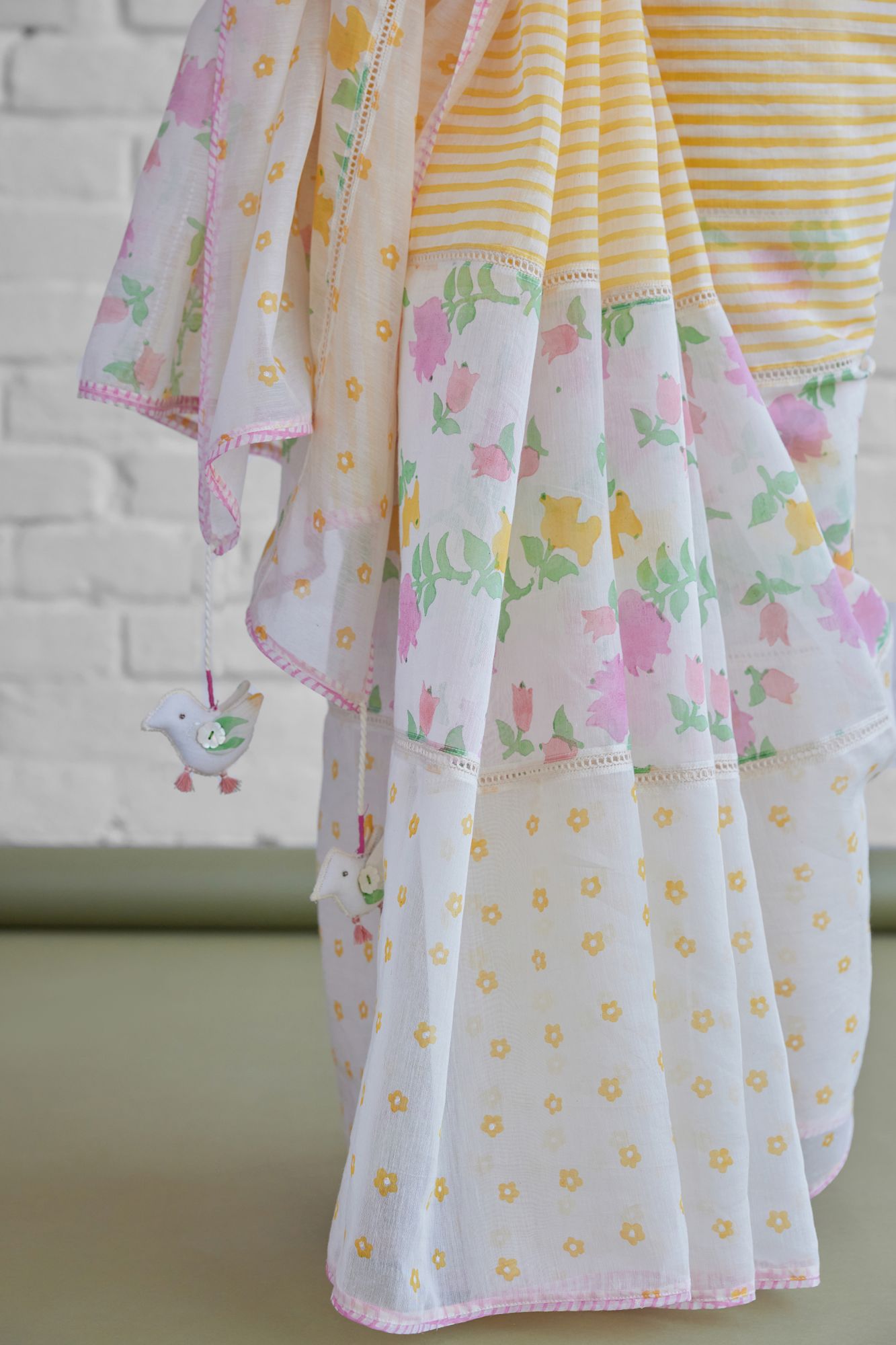 Camelia Chanderi Block Printed Saree