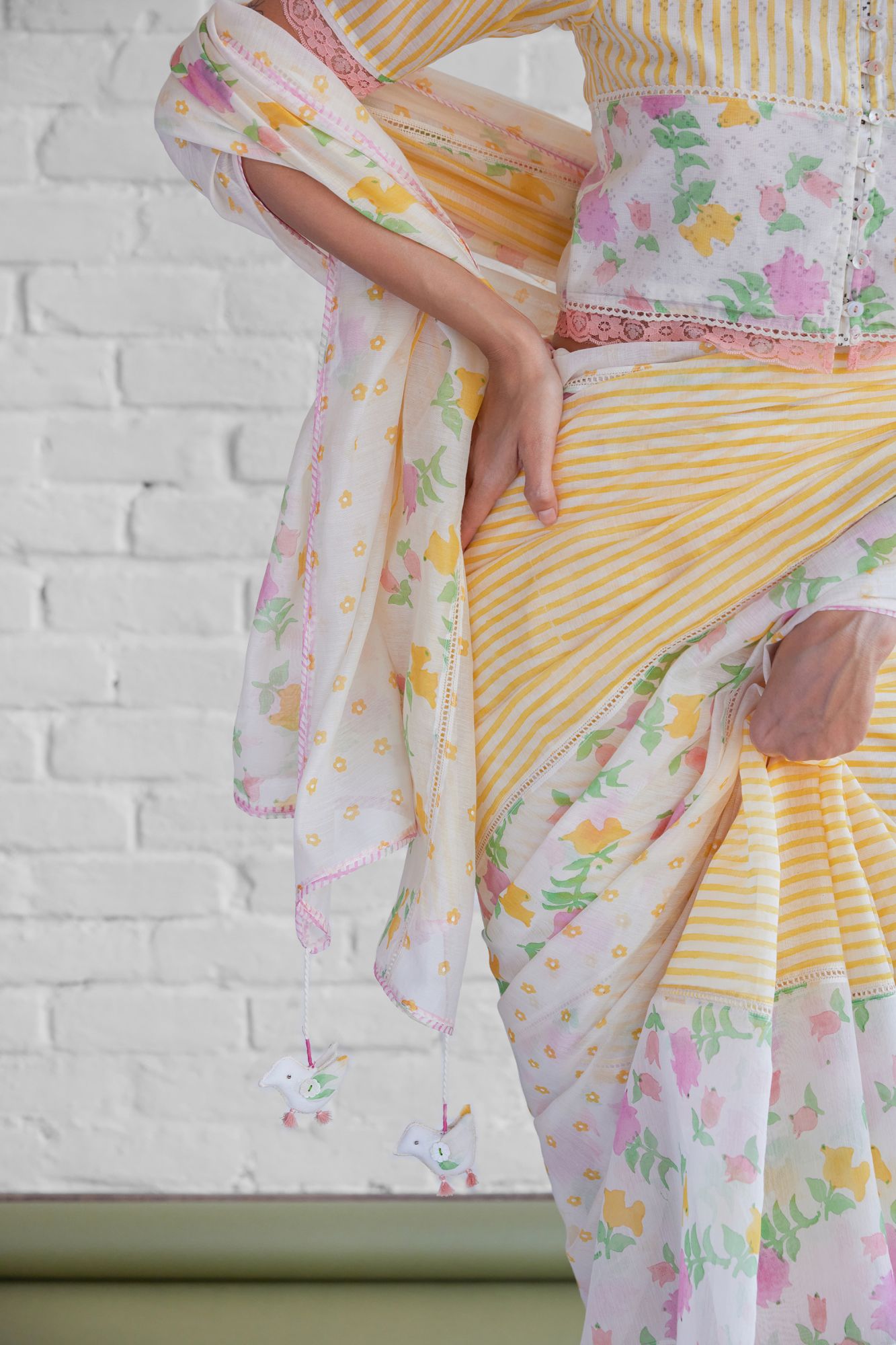 Camelia Chanderi Block Printed Saree