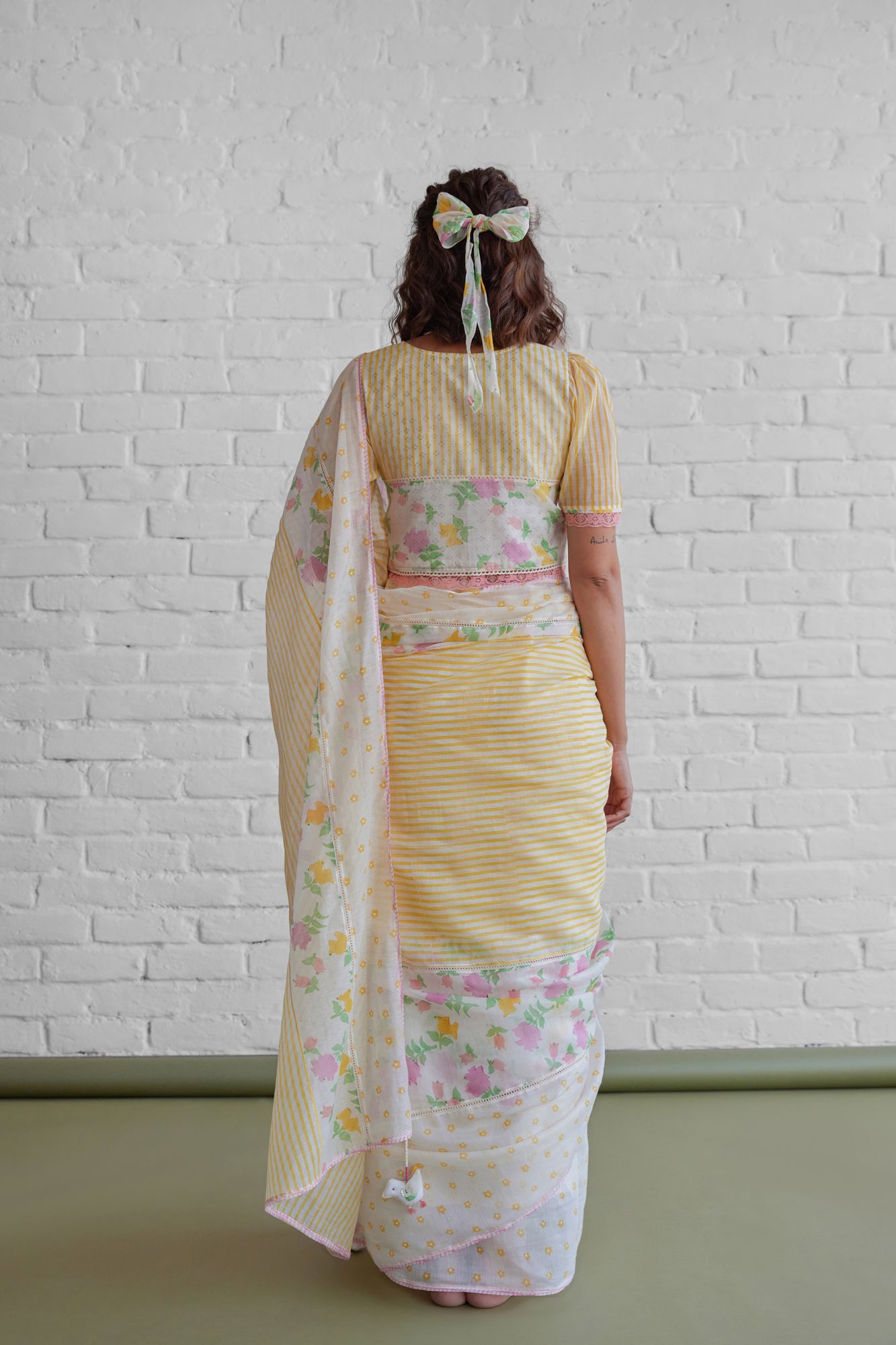 Camelia Chanderi Block Printed Saree