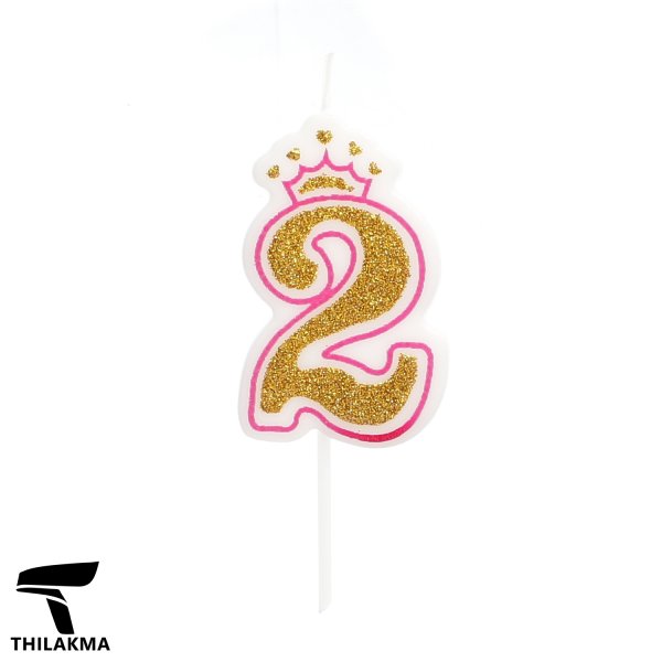 Glitter Birthday Number Candle 2