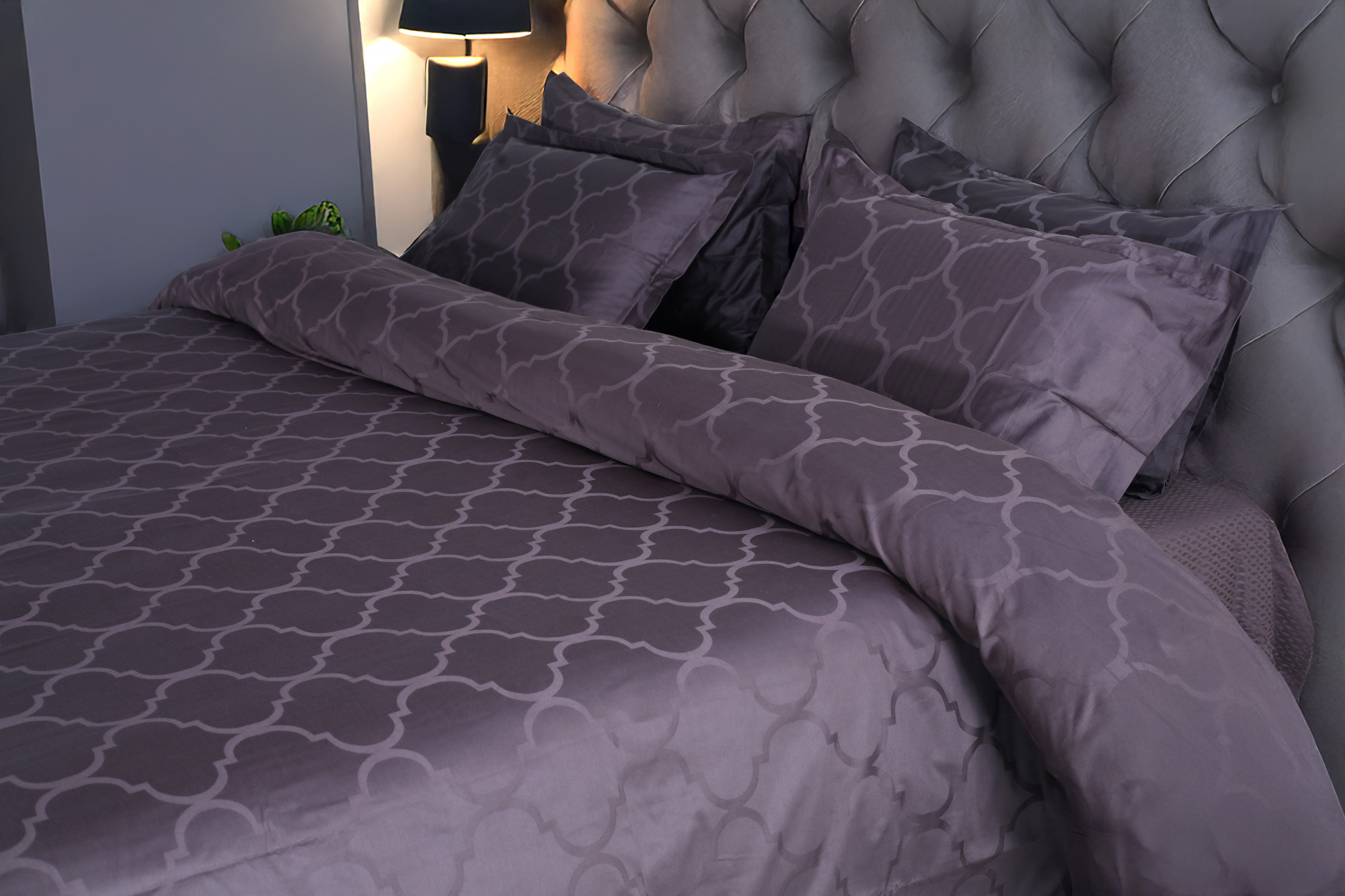 ITALIAN JACQUARD- Charcoal Grey