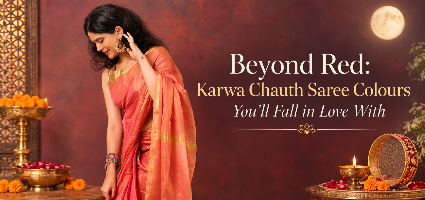 Beyond Red: Karwa Chauth Saree Colours You’ll Fall in Love With