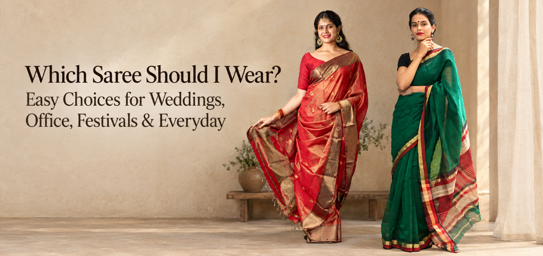 Which Saree Should I Wear? Easy Choices for Weddings, Office, Festivals & Everyday