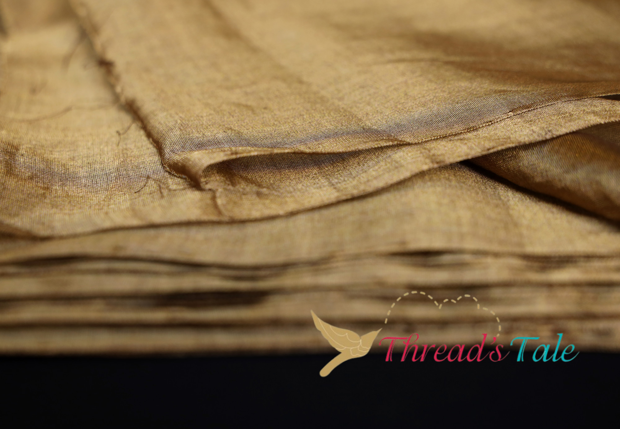 Antique Gold Tissue Chanderi Fabric