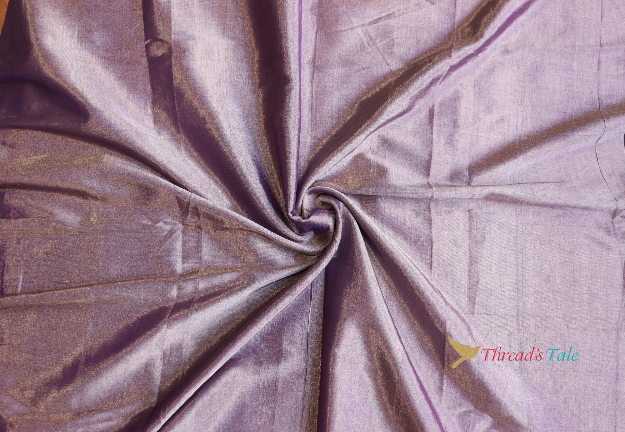 Violet Mettalic Silver Tissue Chanderi Fabric