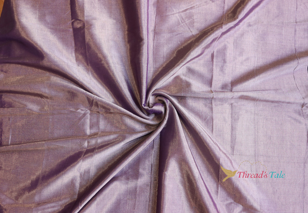 Image of Violet Mettalic Silver Tissue Chanderi Fabric