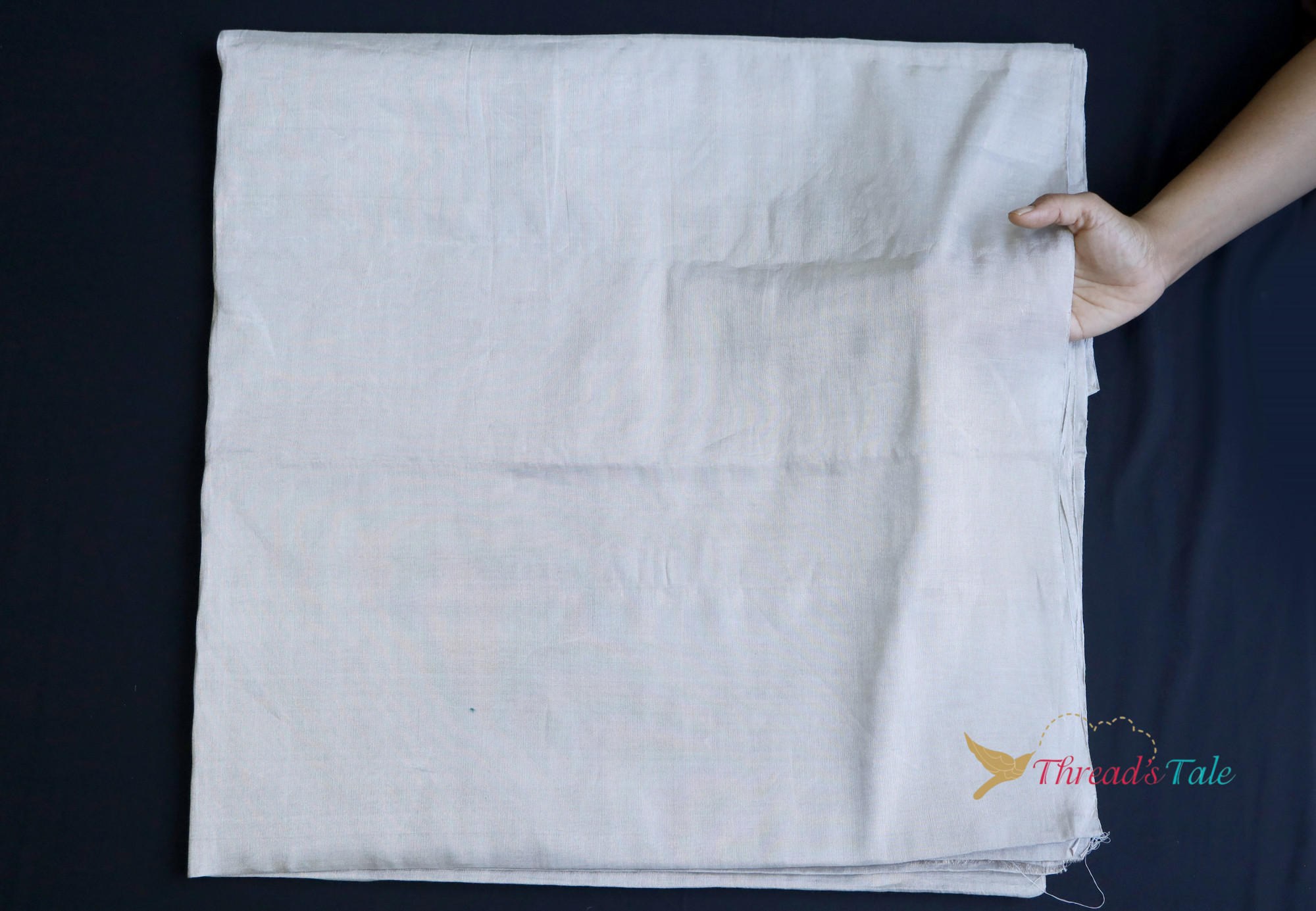 Silver Metallic Handwoven Tissue Chanderi Fabric