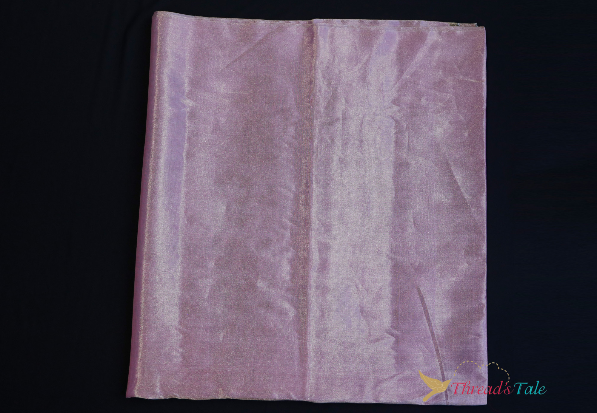 Rose Silver Metallic Tissue Chanderi Fabric