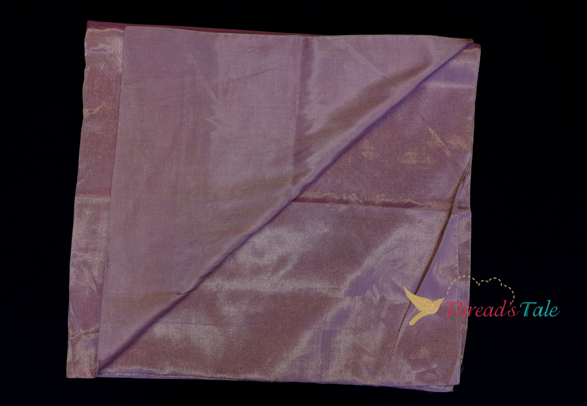 Rose Silver Metallic Tissue Chanderi Fabric