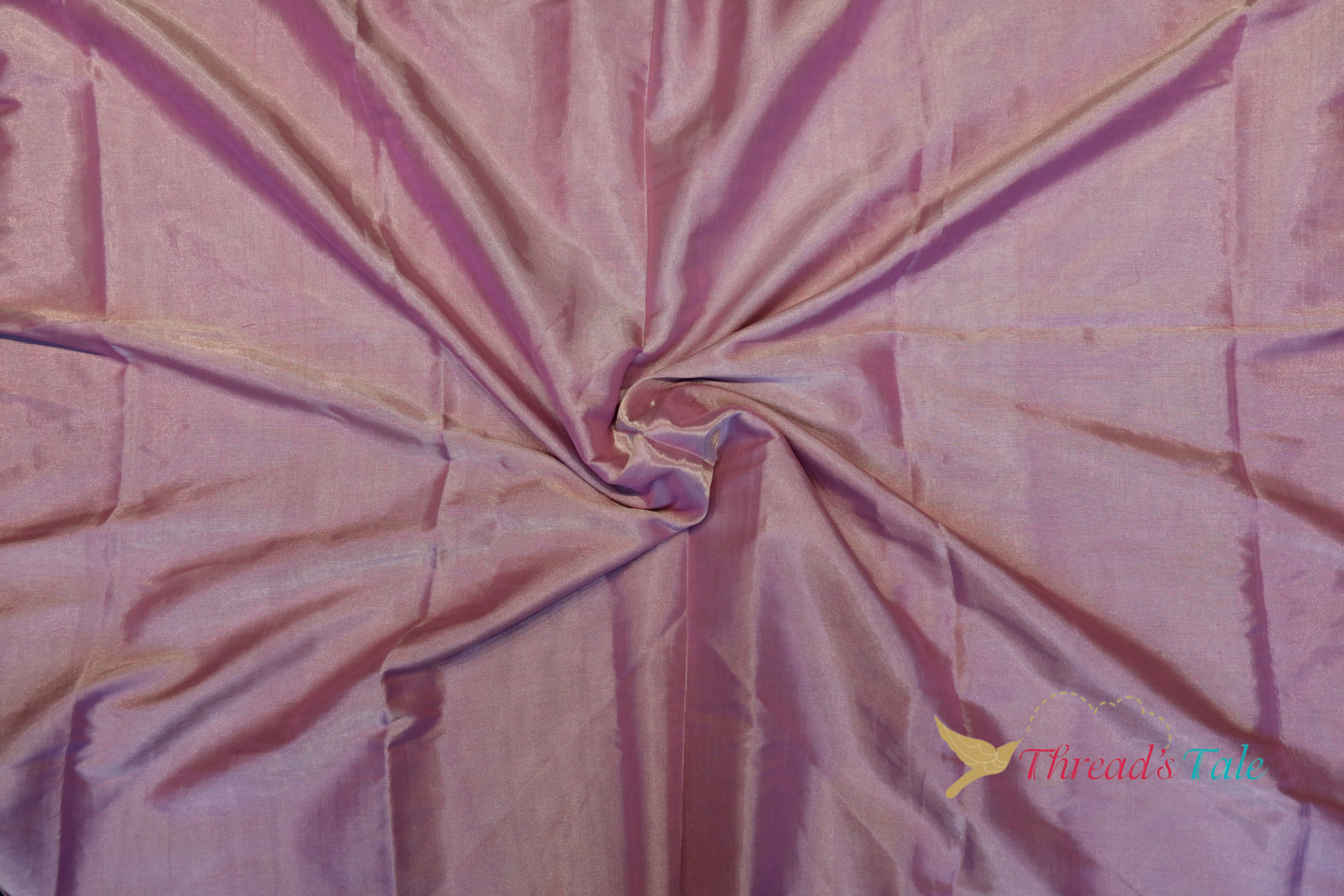 Rose Silver Metallic Tissue Chanderi Fabric