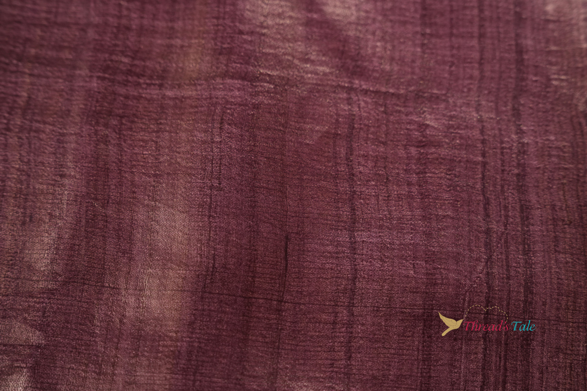 Rustic Violet Handwoven Tusser Silk Fabric