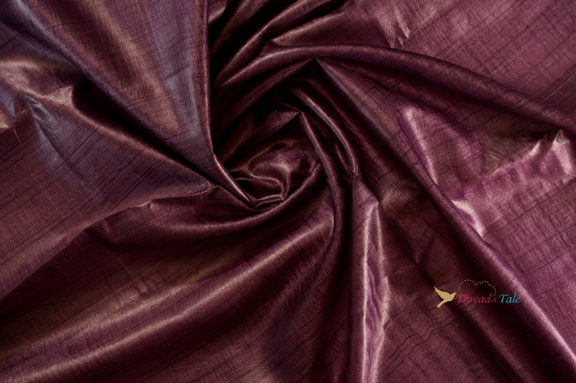 Rustic Violet Handwoven Tusser Silk Fabric