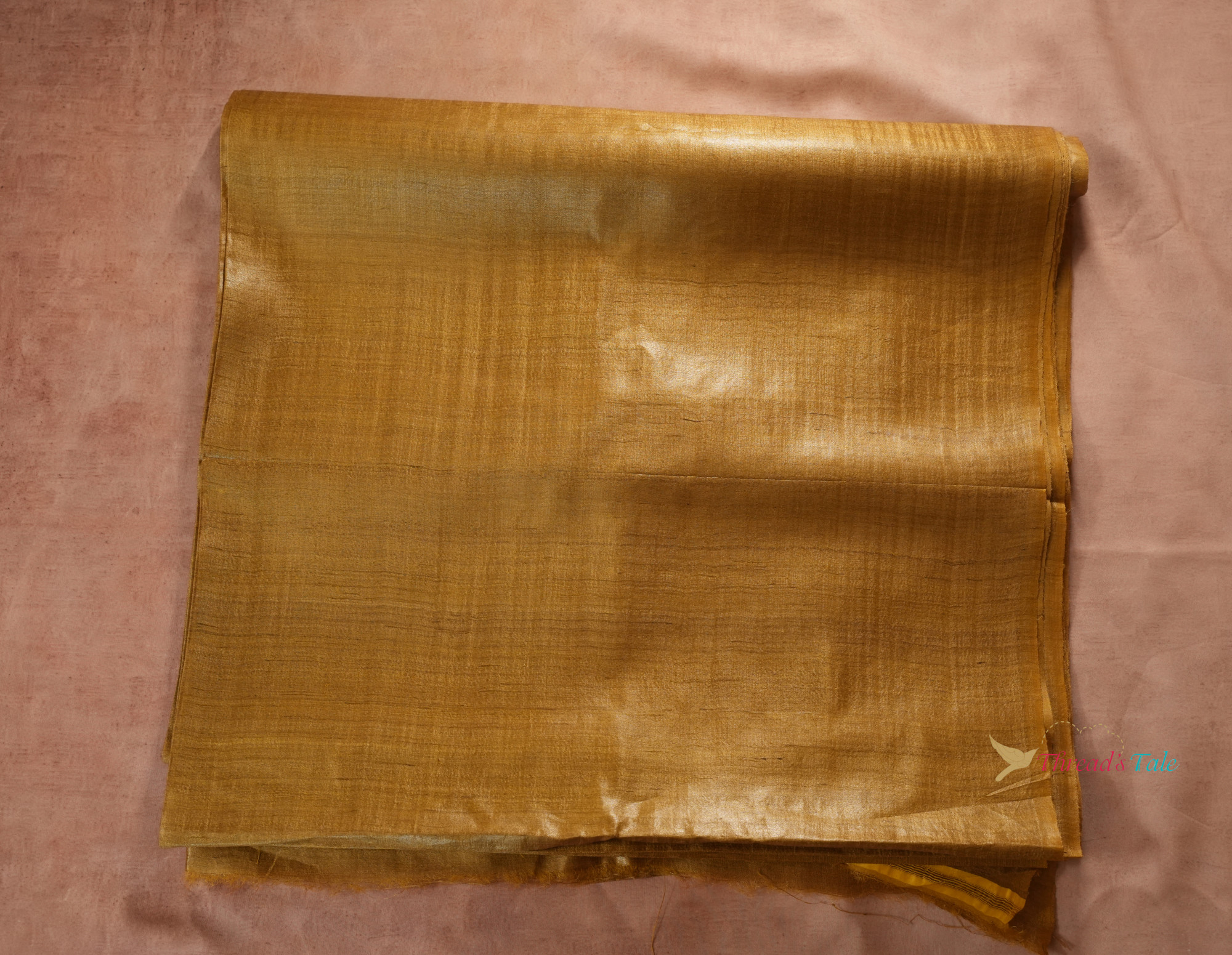 Golden Yellow Handwoven Tussar Fabric