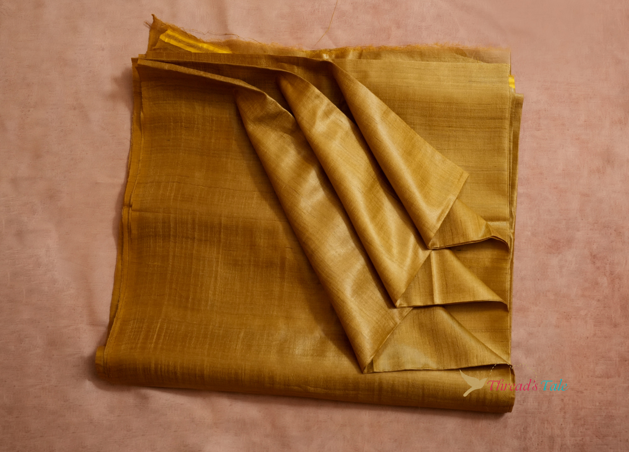 Golden Yellow Handwoven Tussar Fabric