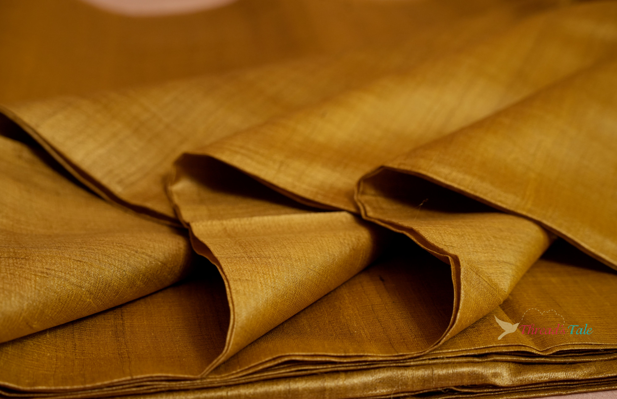 Golden Yellow Handwoven Tussar Fabric