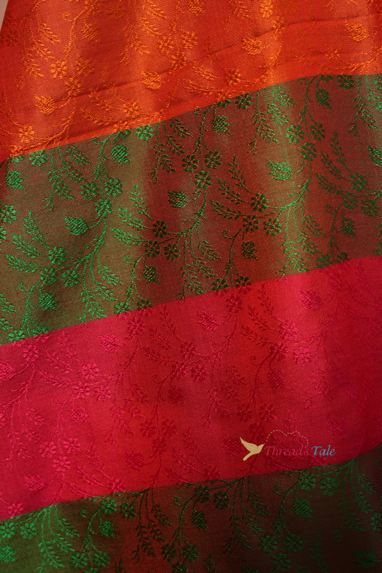 Multi Shaded Brocaded Pure Silk Stole