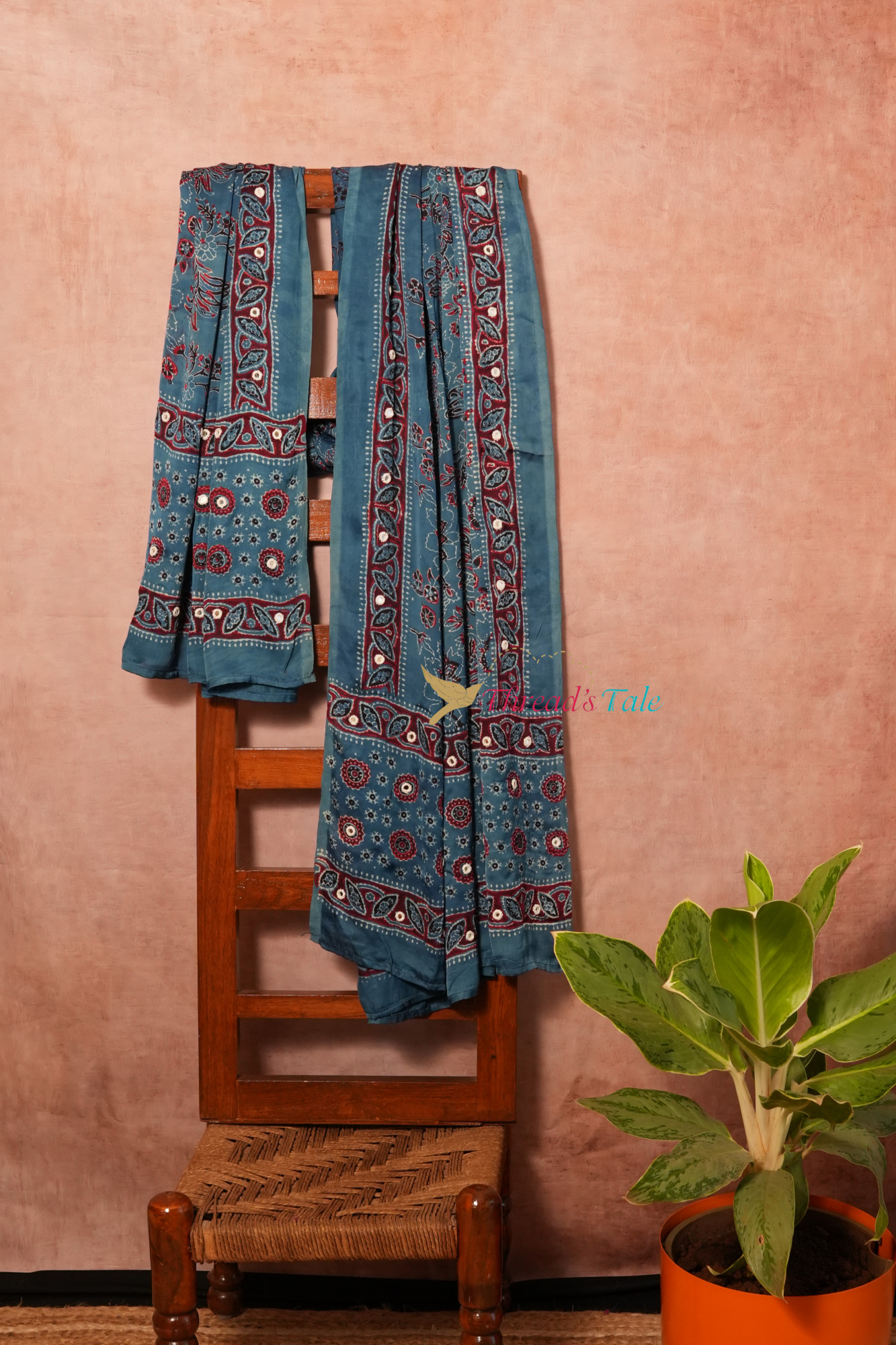 Indigo Handcrafted Modal Silk Dupatta