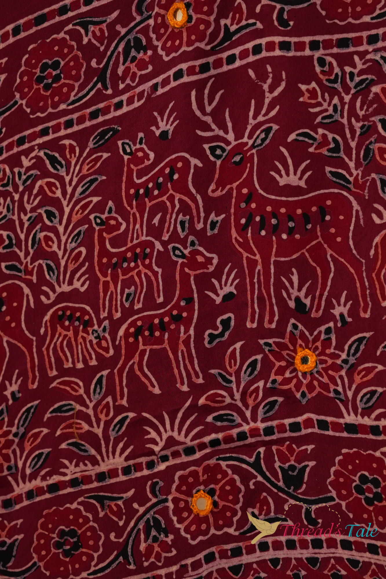 Red Handcrafted Modal Silk Dupatta