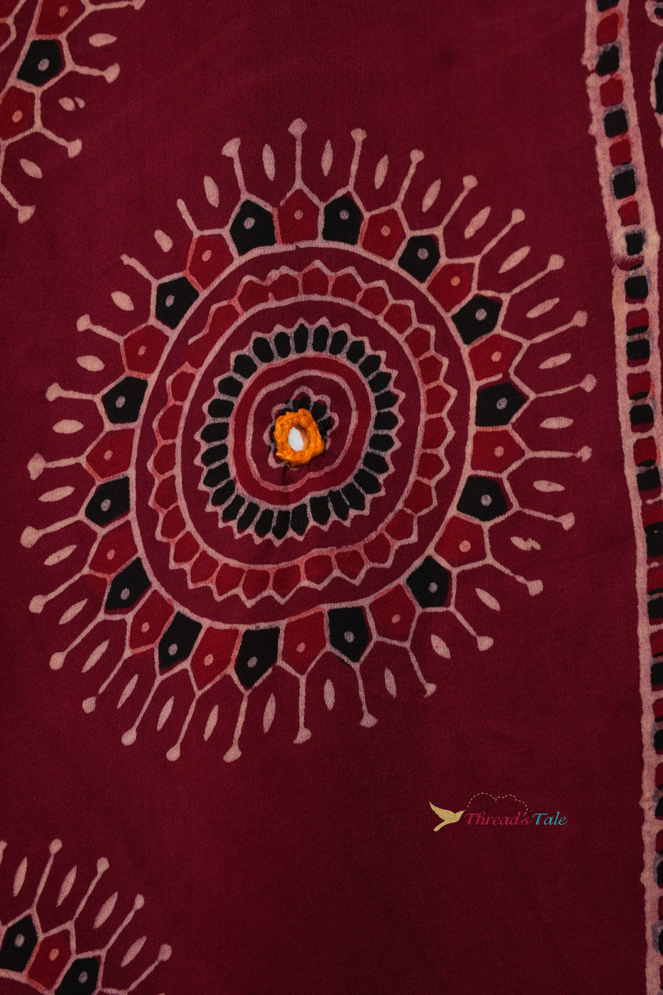Red Handcrafted Modal Silk Dupatta