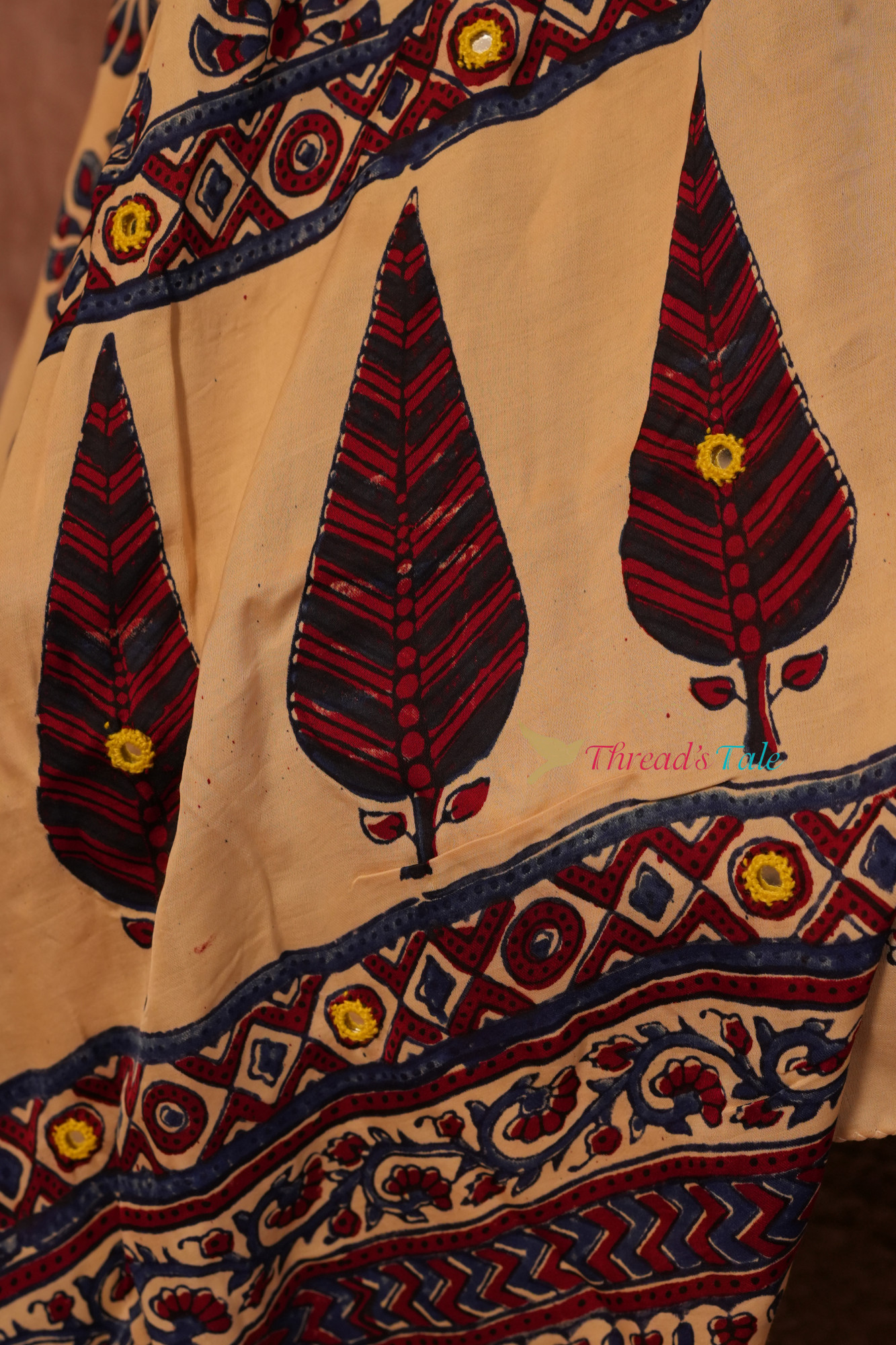 Ivory Blue Handcrafted Modal Silk Dupatta