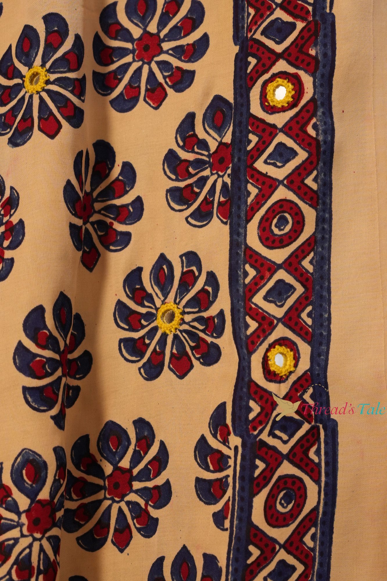 Ivory Blue Handcrafted Modal Silk Dupatta
