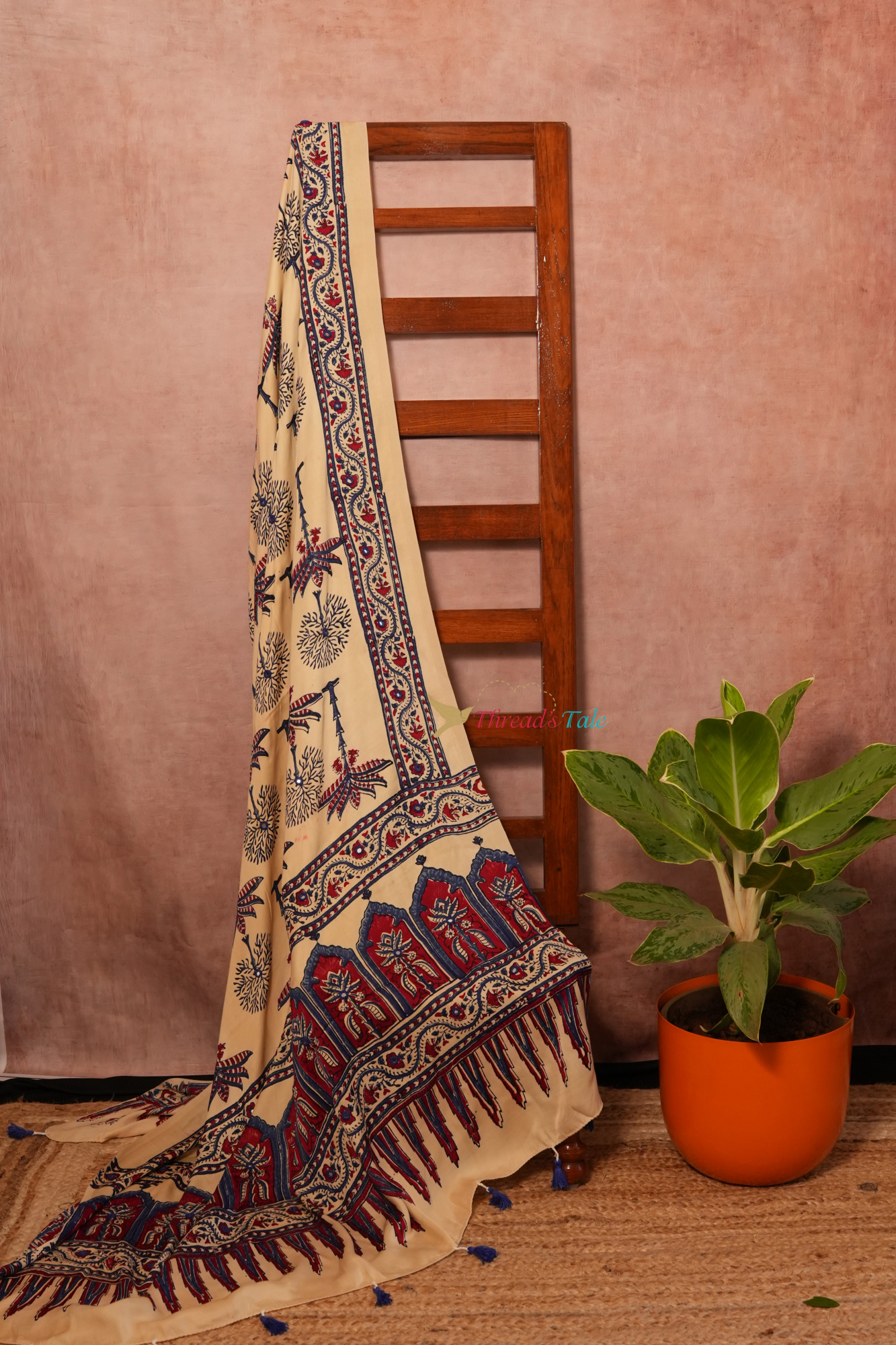 Ivory Handcrafted Modal Silk Dupatta