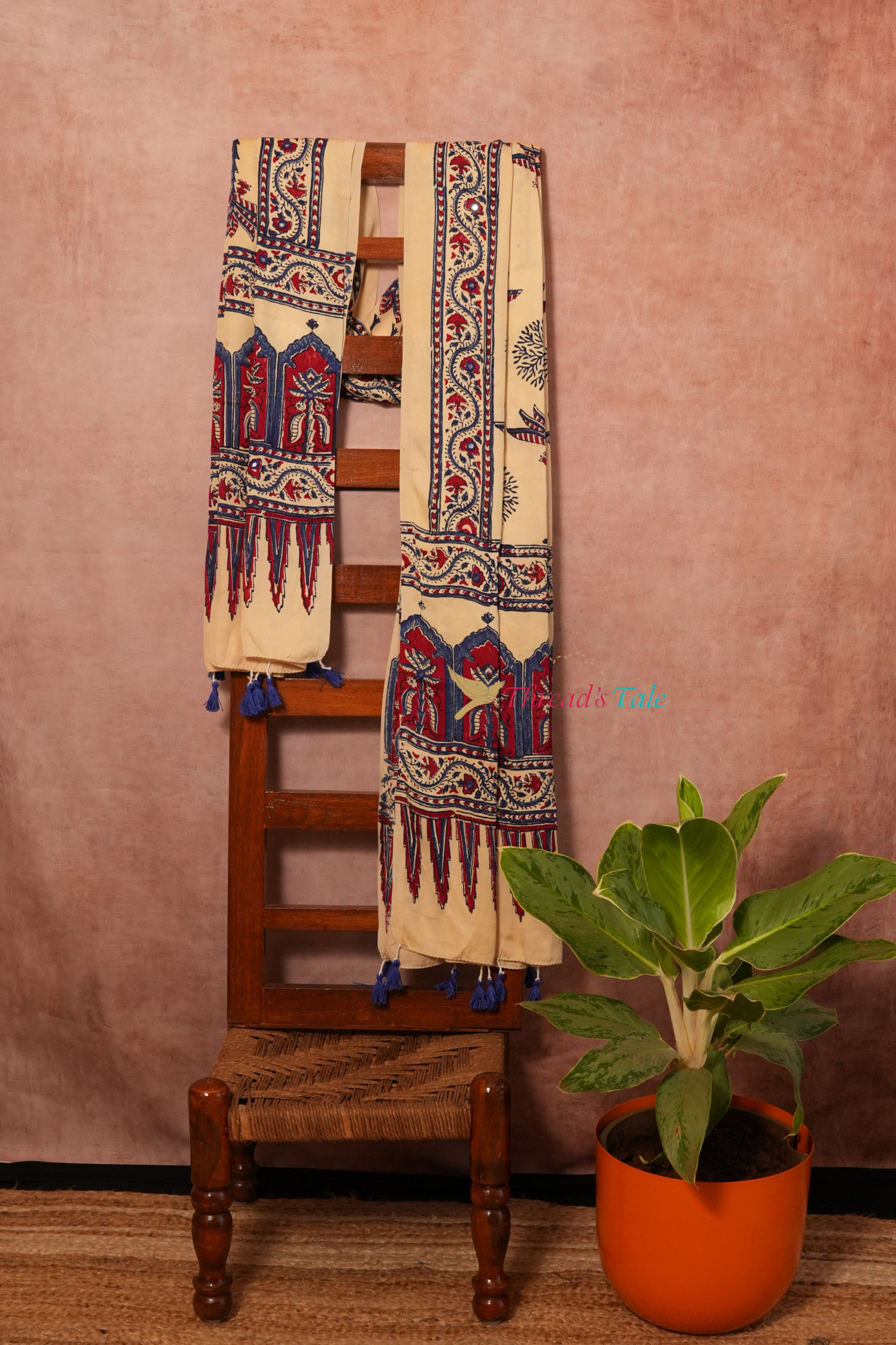 Ivory Handcrafted Modal Silk Dupatta
