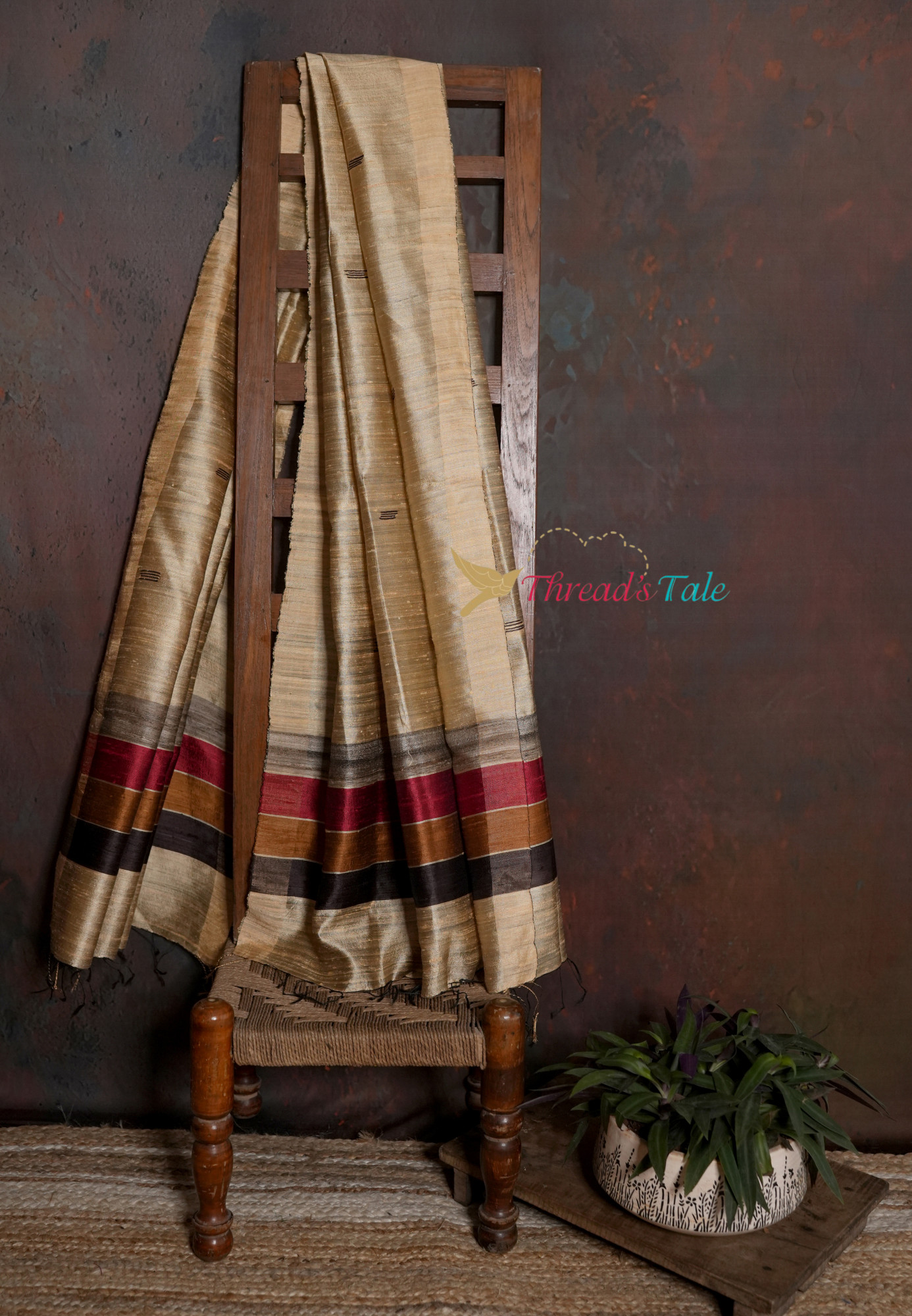 Handwoven Beige Dupatta