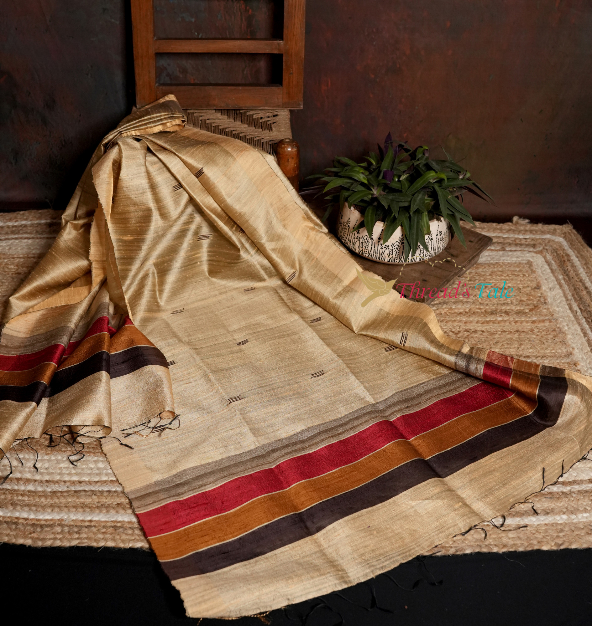 Handwoven Beige Dupatta