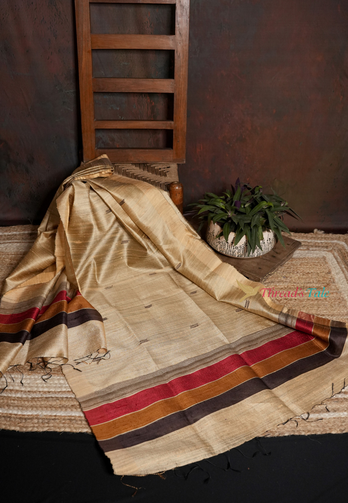 Handwoven Beige Dupatta