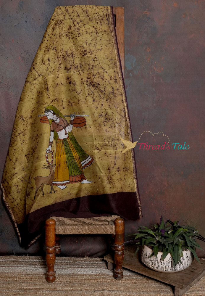 Image of Handcrafted  Batik Dupatta With