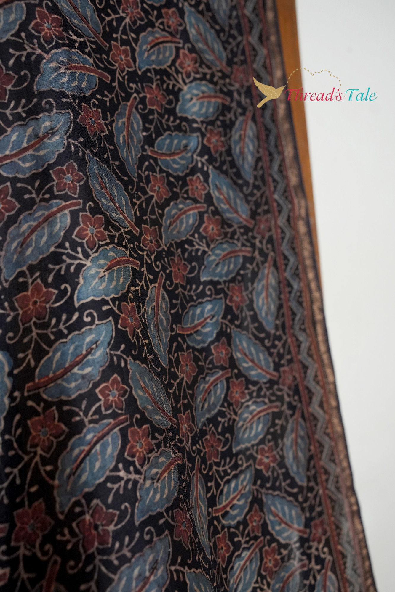 Handwoven Black Ajrakh Printed Dupatta