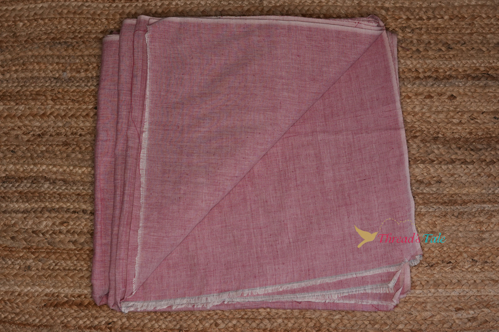 Rose Pink Khadi Cotton Handwoven Fabric