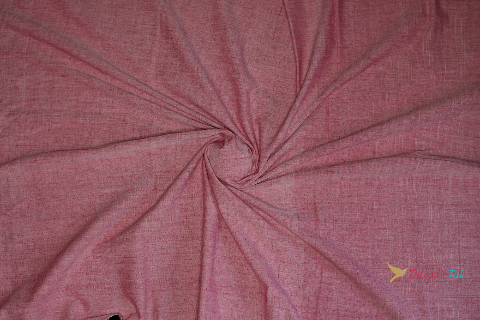 Rose Pink Khadi Cotton Handwoven Fabric