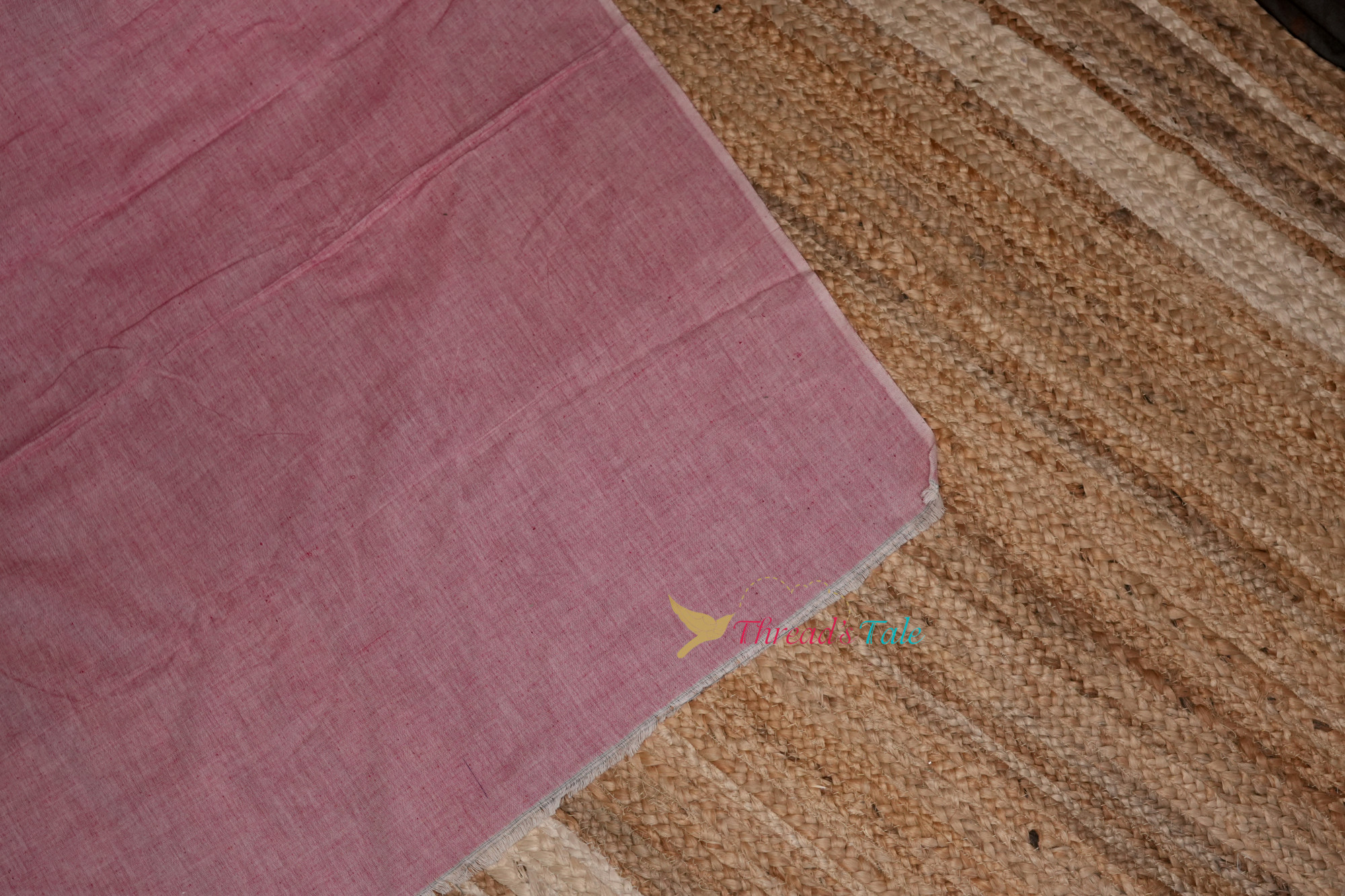 Rose Pink Khadi Cotton Handwoven Fabric
