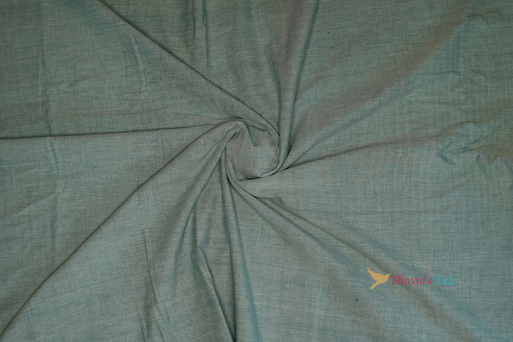 Sage Green Khadi Cotton Handwoven Fabric
