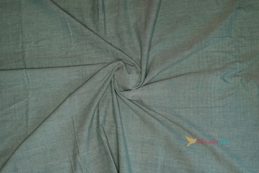 Image of Sage Green Khadi Cotton Handwoven Fabric