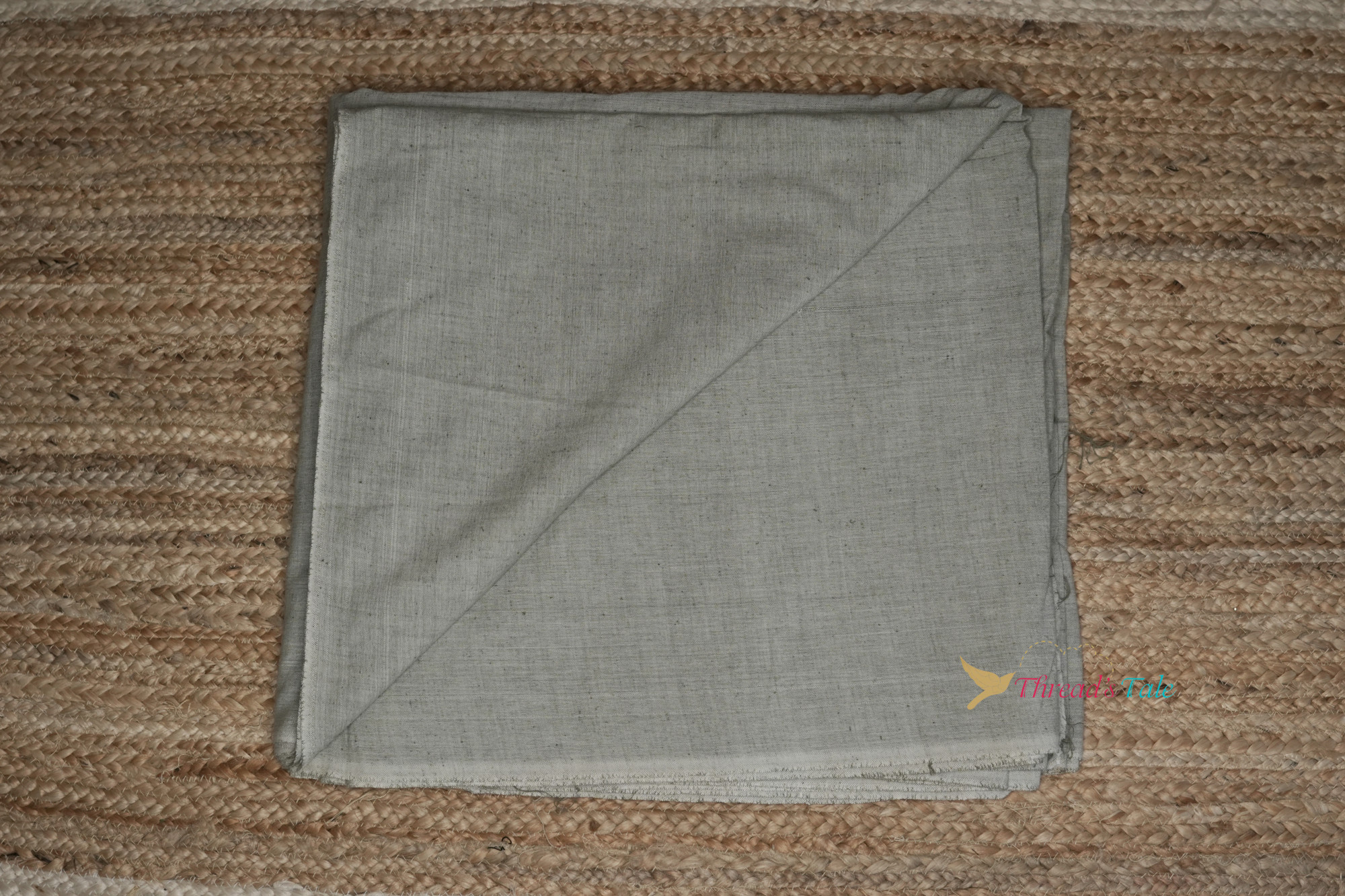 Ash Grey Khadi Cotton Handwoven Fabric