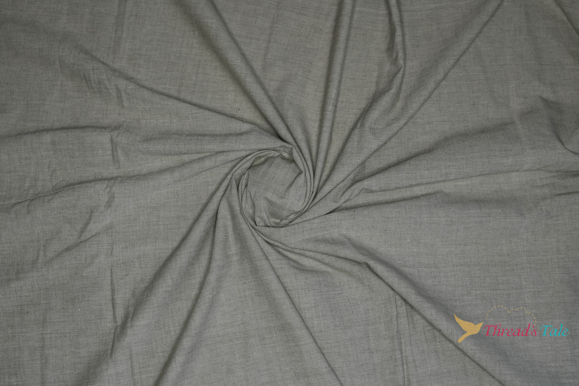 Ash Grey Khadi Cotton Handwoven Fabric