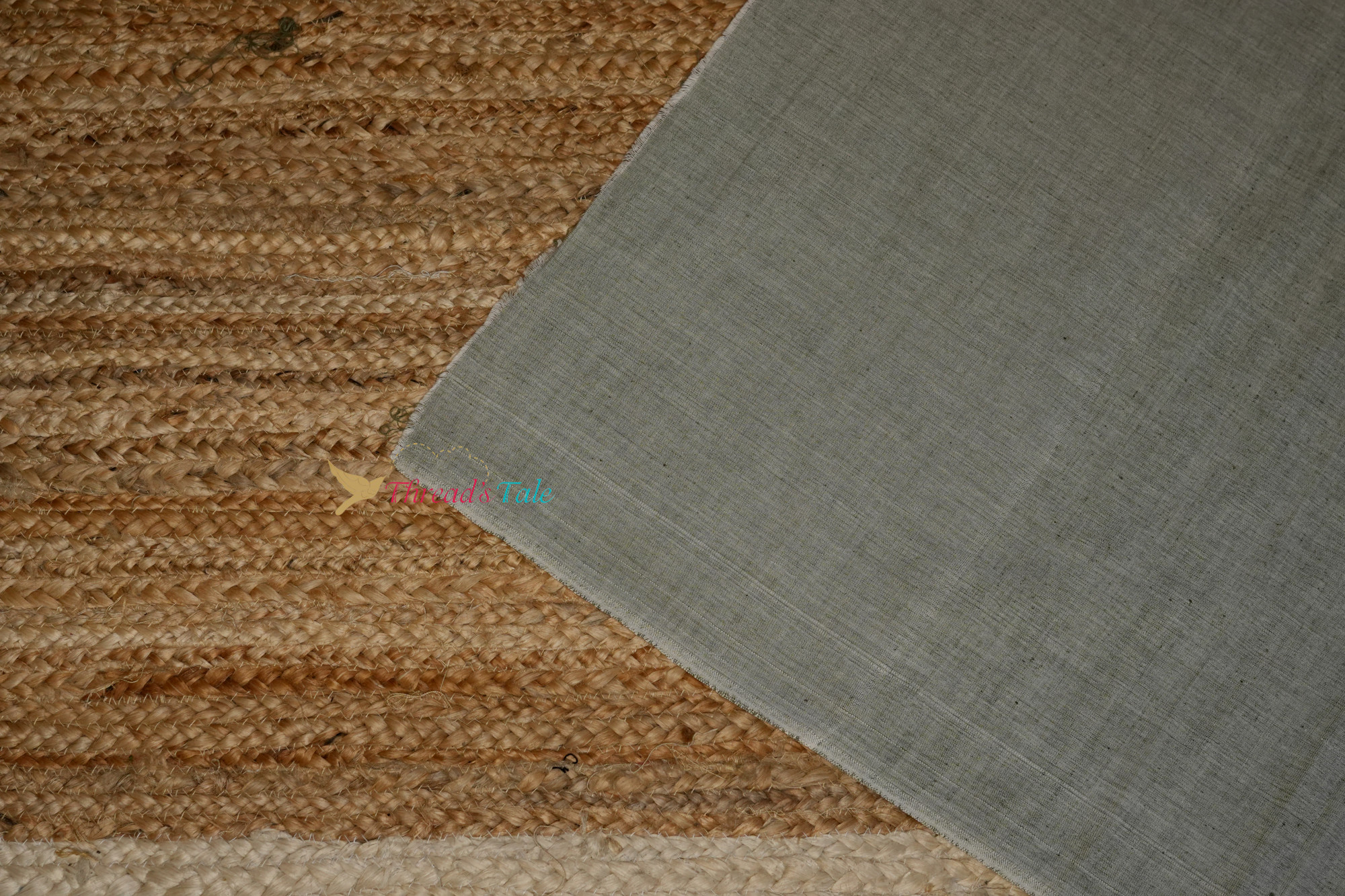 Ash Grey Khadi Cotton Handwoven Fabric