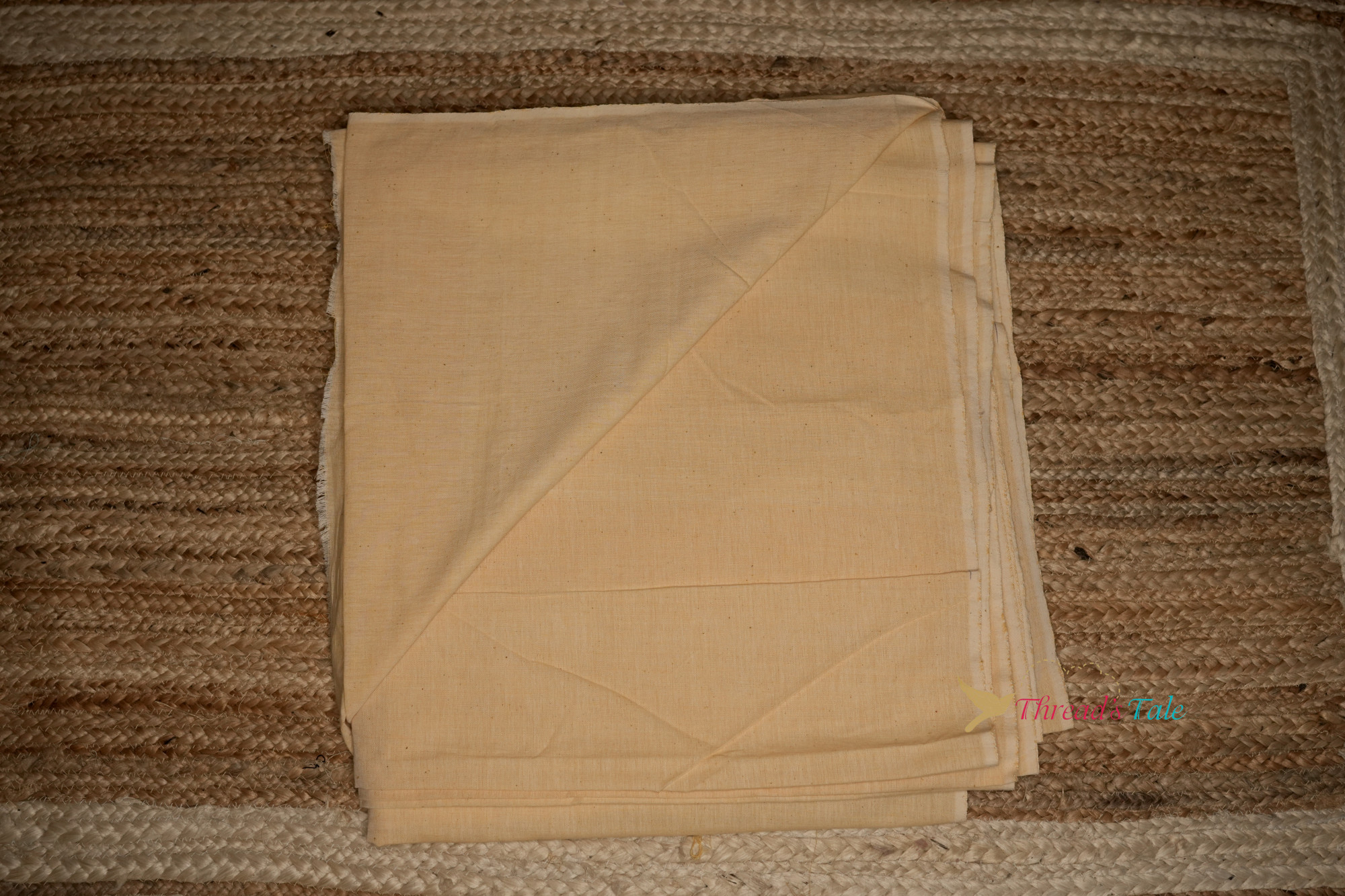 Earthy Beige Khadi Cotton Handwoven Fabric