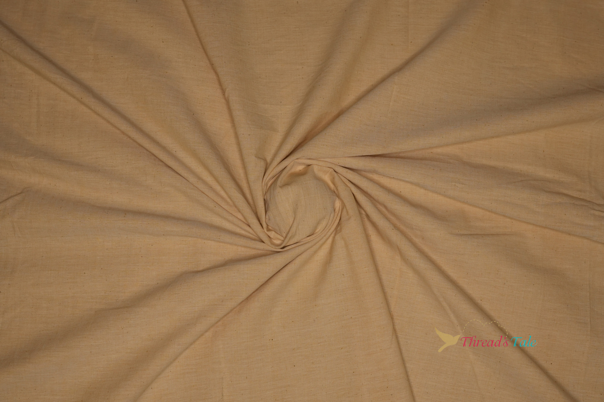 Earthy Beige Khadi Cotton Handwoven Fabric