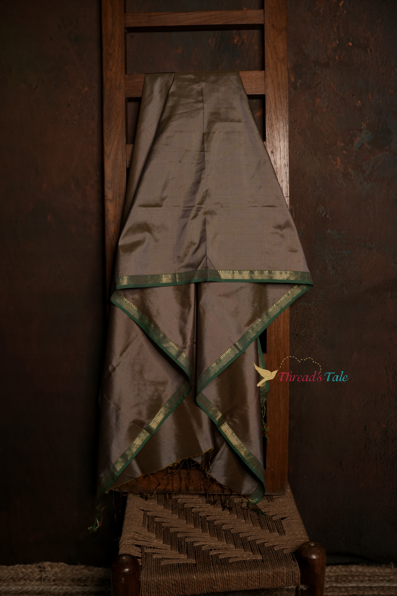 Beige Handwoven Textured Pure Silk Stole