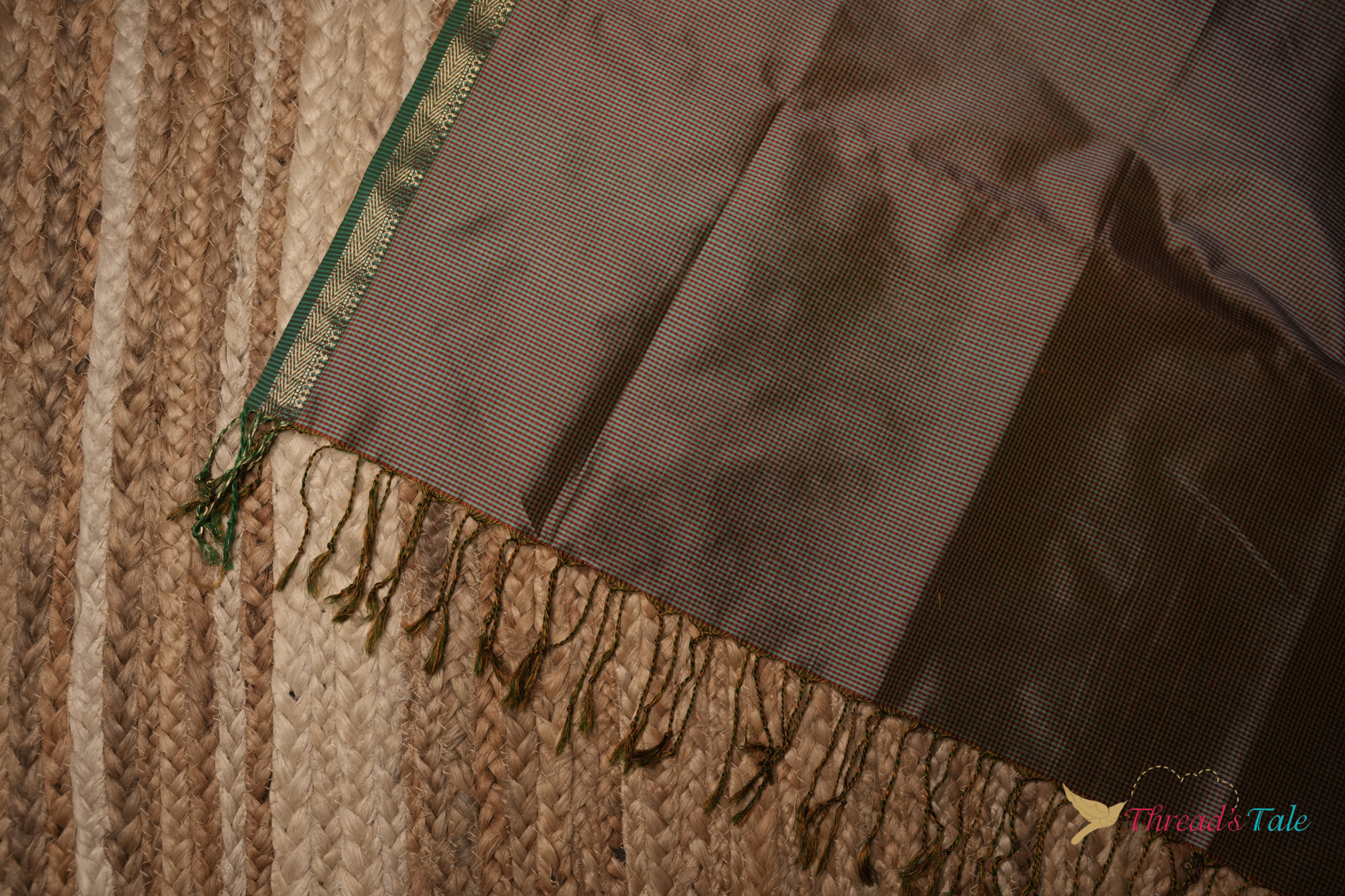 Beige Handwoven Textured Pure Silk Stole