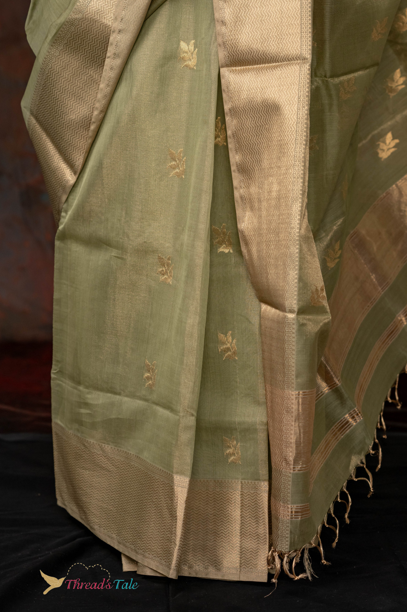 Mint Green Handwoven Golden Tissue Saree