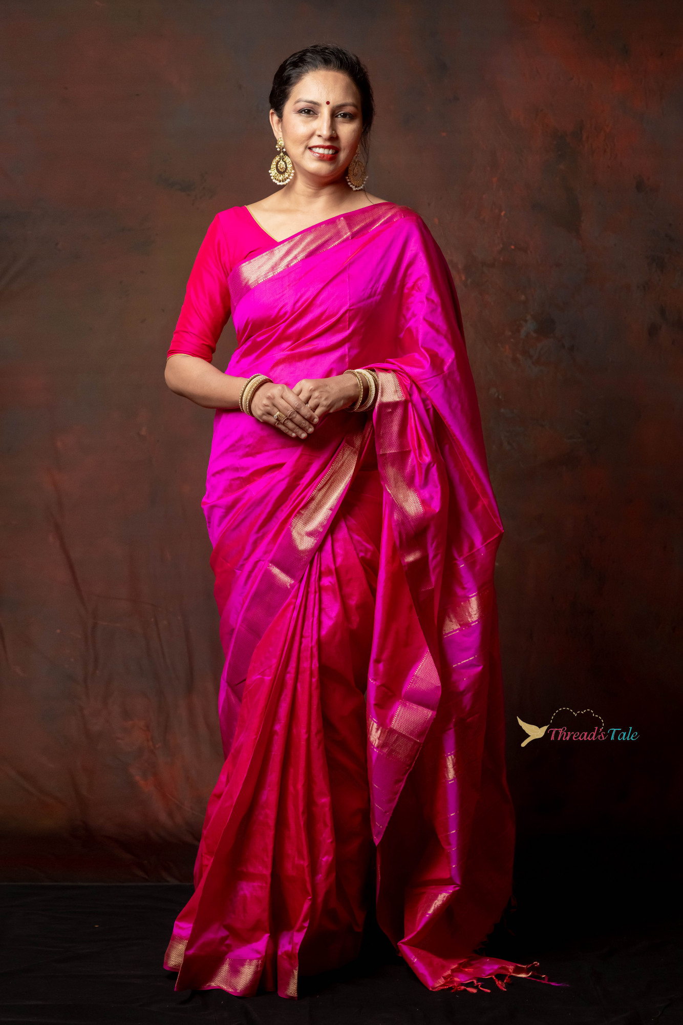 Lustrous Pink Handwoven Pure Silk Saree