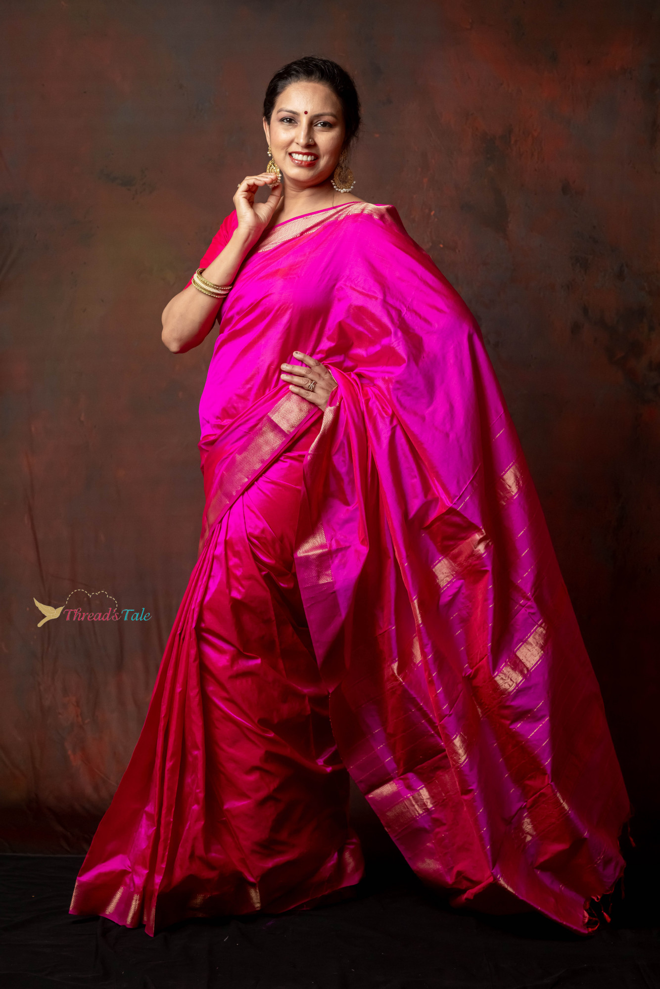Lustrous Pink Handwoven Pure Silk Saree