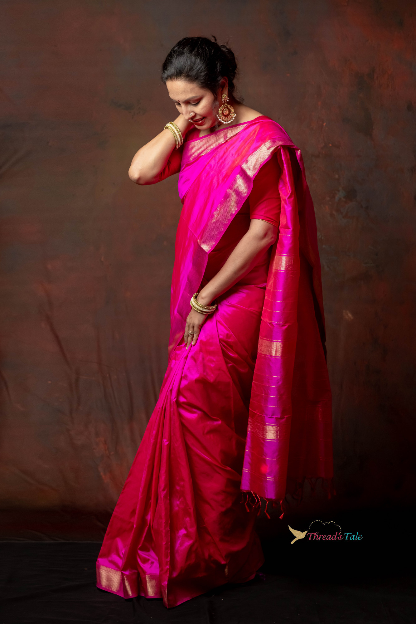 Lustrous Pink Handwoven Pure Silk Saree