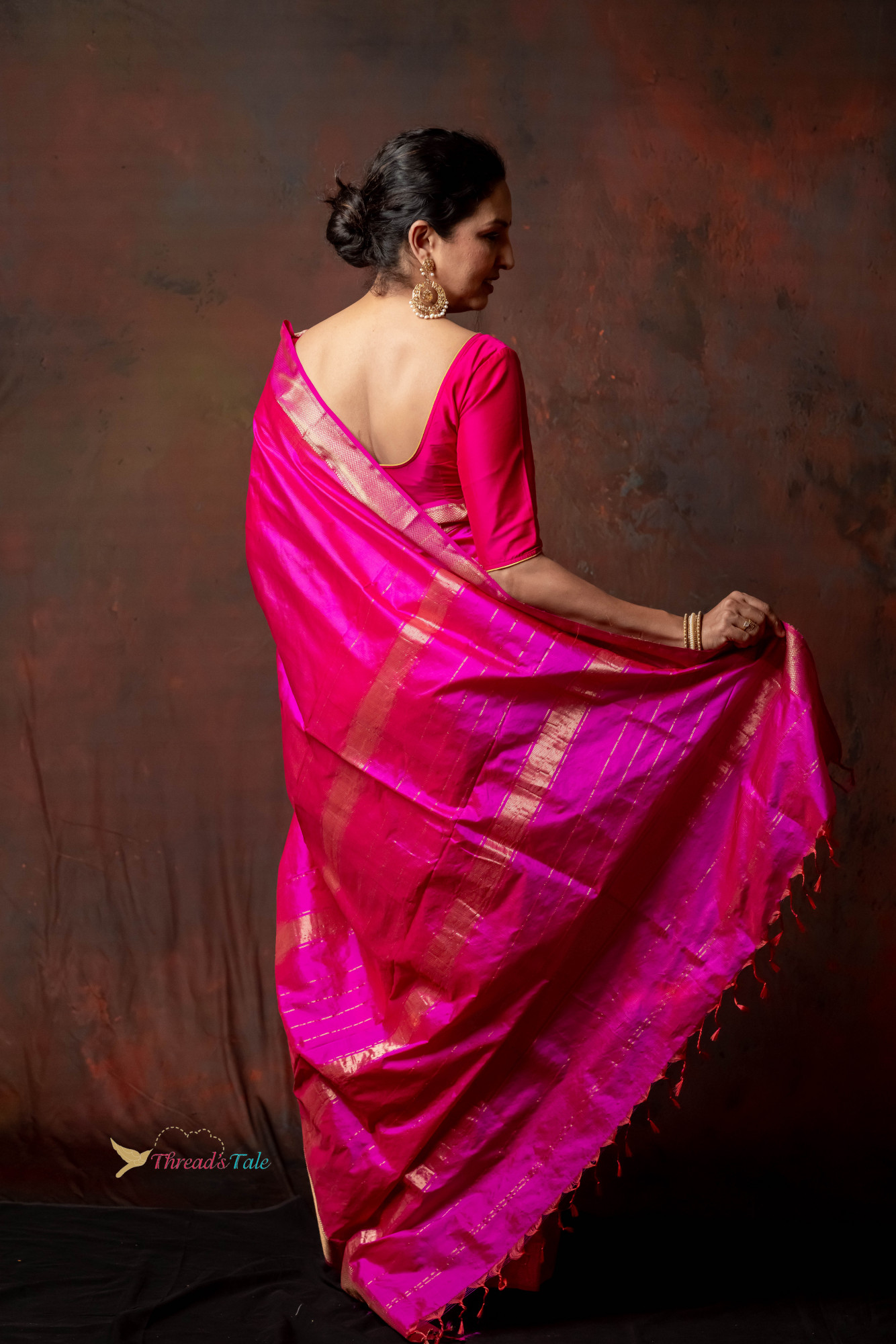 Lustrous Pink Handwoven Pure Silk Saree